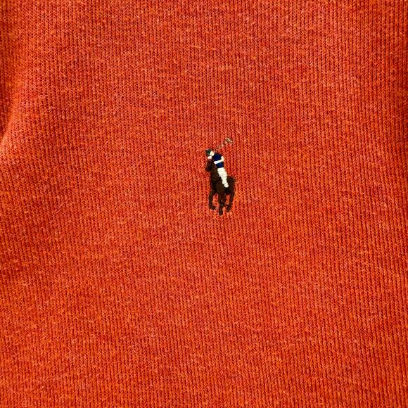Polo Ralph Lauren Men's M Orange Estate Rib Long Sleeve Quarter Zip Pullover - Picture 3 of 10